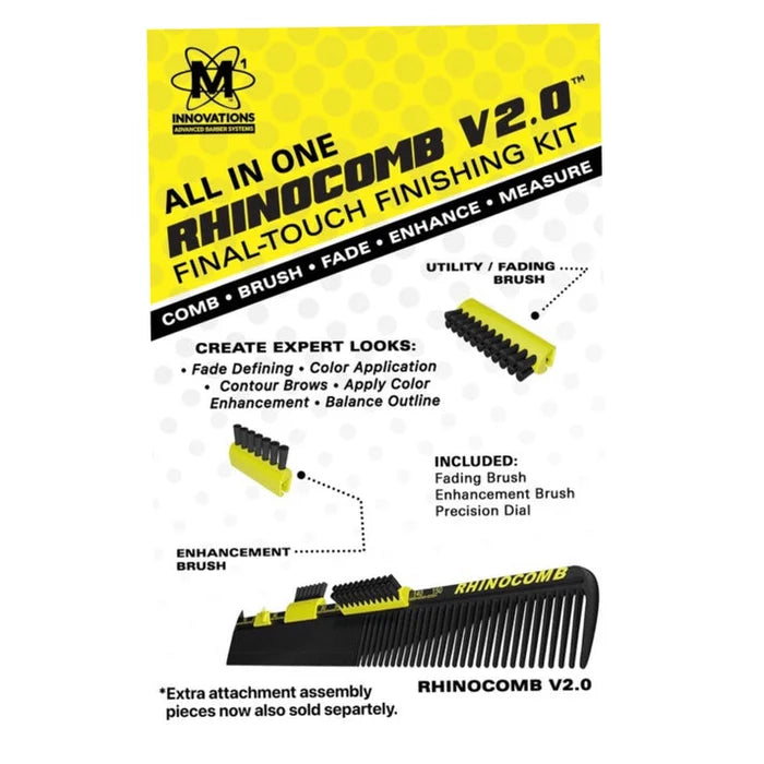 M1 Innovations RhinoComb V2.0 Carbon Fiber Precision Outlining Comb w/ Measuring Tool